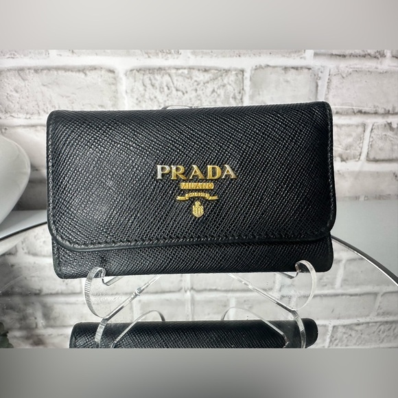 PRADA Saffiano leather black Long Wallet & key case wallet Set of 2 pieces. - Picture 4 of 17